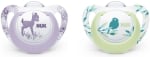 Силиконови залъгалки NUK - Genius, 0-6 месеца, 2 броя + кутийка за съхранение и стерилизация