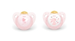 Каучукови залъгалки NUK - Baby Rose & Blue, Розови с кутия за стерилизиране, 6-18 m, 2 броя
