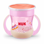 Чаша NUK EVOLUTION - Mini Magic Cup, Glow in the Dark, 160ml, момиче