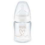 Шише със силиконов биберон Nuk - First Choice, TC, 150 ml, Бяло