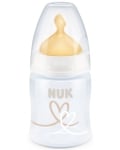 Шише Nuk First Choice - Temperature control, с каучуков биберон, 150 ml, Бяло