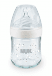 Стъклено шише NUK Nature Sense - Temperature control, Softer, 120 ml, бяло