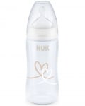 Бебешко шише Nuk - First Choice, TC, 300 ml, бяло сърце