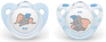 Силиконови залъгалки NUK - Disney, Dumbo с кутия за стерилизиране, 6 - 18 m, 2 броя