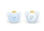 Каучукови залъгалки NUK - Baby Rose & Blue, с кутия за стерилизиране, 6-18 m, 2 броя