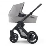 Модулна количка 2 в 1 Mutsy Evo - Черно шаси със седалка + кош за новородено, Pebble Grey