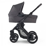 Модулна количка 2 в 1 Mutsy Evo - Черно шаси със седалка + кош за новородено, Concrete Melange