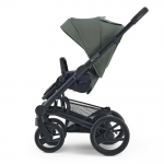 Модулна количка 2 в 1 Mutsy Nio - Черно шаси със седалка + кош за новородено, Pine Green
