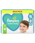 Бебешки пелени Pampers - Active baby 6, 44 броя