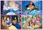Пъзел 4 в 1 Educa - Дисни принцеси
