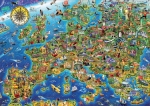 Пъзел Educa - Необикновена карта на Европа, 500 части