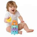 Активна играчка Playgro - кула от цветни купички Животни от серията LEARN