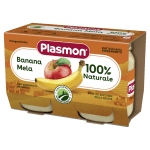 Плодово пюре Plasmon - Банан с ябълка, 2 х 104 g