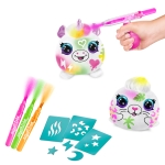 Творчески комплект Canal Toys - Мини плюшена играчка за оцветяване, Неон, 2 броя, асортимент