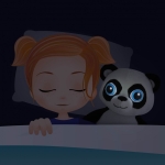 Плюшена играчка Buki France - Панда, с таймер и светещи очи