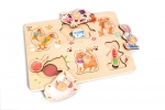 Дървен пъзел Hape - Фермата, 13 части