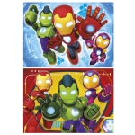 Пъзел 2 в 1 Educa - Железният човек и приятели, 2 x 48 части