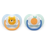 Залъгалки Philips Avent - Ultra Air, с декорация Мече и плод с кутия за стерилизиране, 0-6 m, 2 броя