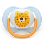 Залъгалки Philips Avent - Ultra Air, с декорация Мече и плод с кутия за стерилизиране, 0-6 m, 2 броя