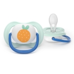 Залъгалки Philips Avent - Ultra Air, с декорация Мече и плод с кутия за стерилизиране, 0-6 m, 2 броя