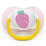 Залъгалки Philips Avent - Ultra Air, с декорация Папагал и ягода с кутия за стерилизиране, 0-6 m, 2 броя