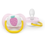 Залъгалки Philips Avent - Ultra Air, с декорация Папагал и ягода с кутия за стерилизиране, 0-6 m, 2 броя