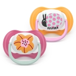 Залъгалки Philips Avent - Ultra Air, с декорация Калинка и цвете с кутия за стерилизиране, 6-18 m, 2 броя