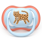 Залъгалки Philips Avent - Ultra Air, с декорация Леопард и гъсеница с кутия за стерилизиране, 0-6 m, 2 броя