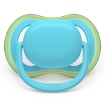 Залъгалки Philips Avent - Ultra Air, Зелено & Синьо с кутия за стерилизиране, 6-18 m, 2 броя