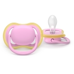 Залъгалки Philips Avent - Ultra Air, Зелена & Розова с кутия за стерилизиране, 6-18 m, 2 броя