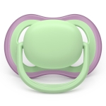 Залъгалки Philips Avent - Ultra Air, Зелена & Розова с кутия за стерилизиране, 6-18 m, 2 броя