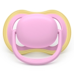 Залъгалки Philips Avent - Ultra Air, Зелена & Розова с кутия за стерилизиране, 6-18 m, 2 броя