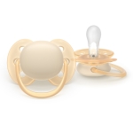Залъгалки Philips Avent - Ultra Soft, пастелни цветове с кутия за стерилизиране, 0-6 m, 2 броя