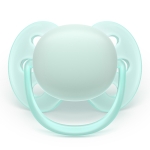 Залъгалки Philips Avent - Ultra Soft, пастелни цветове с кутия за стерилизиране, 0-6 m, 2 броя