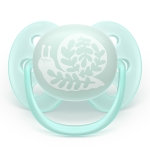 Залъгалки Philips Avent - Ultra Soft, с декорация Птица и охлюв с кутия за стерилизиране, 0-6 m, 2 броя