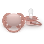 Залъгалки Philips Avent - Ultra Soft, пастелни цветове с кутия за стерилизиране, 6-18 m, 2 броя