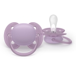 Залъгалки Philips Avent - Ultra Soft, пастелни цветове с кутия за стерилизиране, 6-18 m, 2 броя