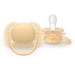 Залъгалки Philips Avent - Ultra Soft, за момче, пастелни цветове с кутия за стерилизиране, 6-18 m, 2 броя