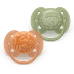 Залъгалки Philips Avent - Ultra Soft, с декорация Сърна и гъска с кутия за стерилизиране, 18+ m, 2 броя