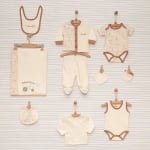 Комплект за изписване от Органичен памук Nenny Baby, Трактор, 10 части