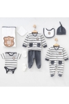 Комплект за изписване на новородено Aziz Bebe, Сив, 10 части