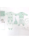 Комплект за изписване на новородено Aziz Bebe, Зелен, 10 части