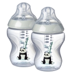 Комплект шишета Tommee Tippee - Easi Vent, Closer to Nature с декорация Панда, 260 ml, 2 броя