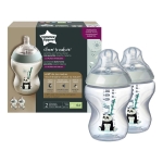Комплект шишета Tommee Tippee - Easi Vent, Closer to Nature с декорация Панда, 260 ml, 2 броя