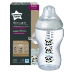 Бебешко шише Tommee Tippee - Easi Vent, Closer to Nature, с декорация панди, 340 ml, 3 m+