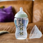 Бебешко шише Tommee Tippee - Easi Vent, Closer to Nature, с декорация панди, 340 ml, 3 m+