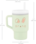 Силиконова чаша със сламка Infantino - Зайче, 270 ml, Зелена