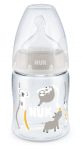 Шише със силиконов биберон Nuk First Choice - Temperature control, PP, 150 ml, Животни