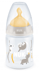 Шише Nuk First Choice - Temperature control, с каучуков биберон, 150 ml, бяло, животни