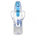 Бебешко шише с дръжки Canpol - Cute Animals, 250 ml, Оранжево